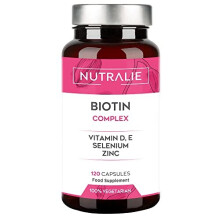 Biotin 10000mcg Vitamins D and E Zinc Selenium Contributes to Hair Growth Skin and Nail Care 120 Capsules Nutralie