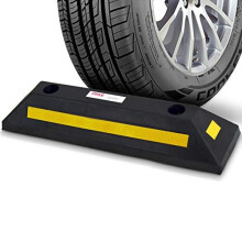 Pyle Curb Garage Voertuig Vloerstopper voor Parkeerveiligheid 1PC Heavy Duty Rubberen Parkeerplaats Oprit Stopper Voor Auto Bestelwagens Vrachtwagens