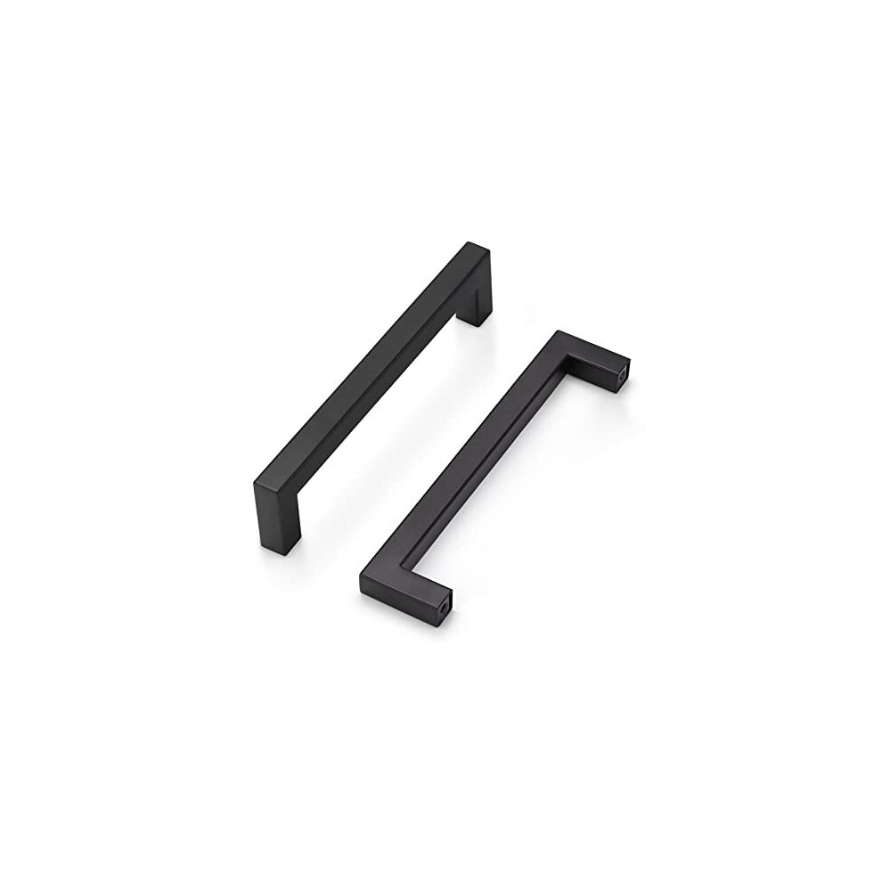 15 Pack Hole Center 160mm Kitchen Cabinet Handle Stainless Steel Dresser Drawer Pulls Black Wardrobe Door Knobs 12mm12mm