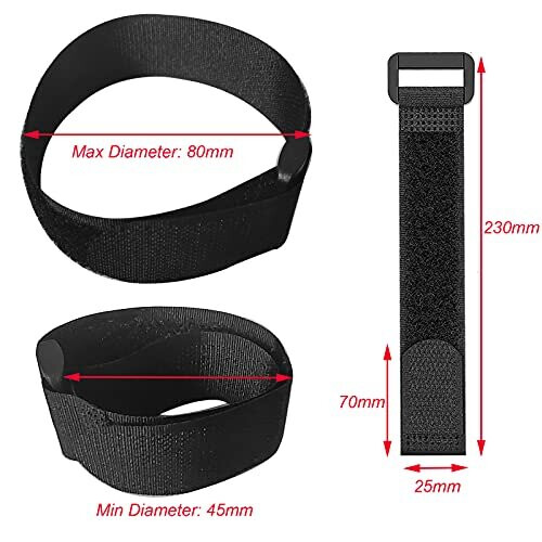 10 Pack Hook and Loop Straps Reusable Cable Ties Cable Organisers300mm x 25mm 1