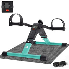 Pedal Exerciser Bike Portable Home Fitness Mini Exercise Bike Arm Leg Folding Exerciser Fitness Cycling with LCD Monitor and Adjustable Resistance