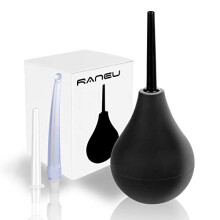 RANEU Enema Bulb Douche Enema Kit fr Damen und Herren mit 3 Dsen (schwarzes 4-teiliges Set)