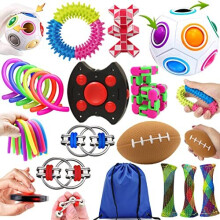 18 Pcs Fidget Toys Pack Cube Toys Fidget Sensory Toys for AntiAnxiety Autism ADHD Fidget Toys Pack Set for Kids Adults with Storage Bag