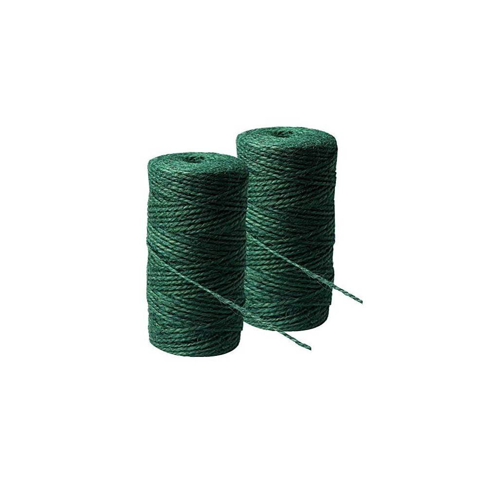 2 Rolls Green Hemp Garden Twine Garden String Christmas Twine Natural Jute String For Gardening Arts Crafts Total 200M656ft 746362974268