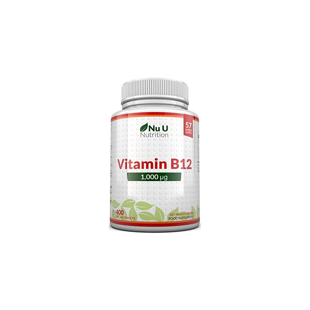 Nu U Nutrition Vitamin B12 1000Mcg 400 High Strength Vegan Tablets Vit B12 Methylcobalamin 13 Month Supply Contributes To The Reduction Of Tiredness Fatigue
