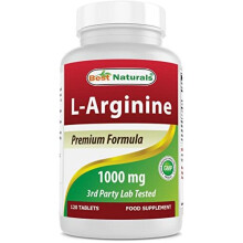 3 Pack Best Naturals LArginine 1000 mg 120 Tablets Pharmaceutical Grade L Arginine Supplement Promotes Nitric Oxide Synthesis Total 360 Tablets
