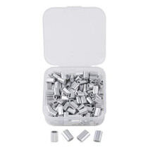 200pcs M15 Aluminum Sleeves Clip Single Oval Hole Cable Crimps for 15mm Diameter Wire Rope and Cable