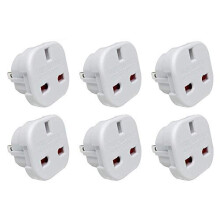 UK to US Plug Adaptor 3 pin to 2 Pin Flat Travel Adapter for USA Canada Mexico Thailand Refer to Description for country list US 6 Pack