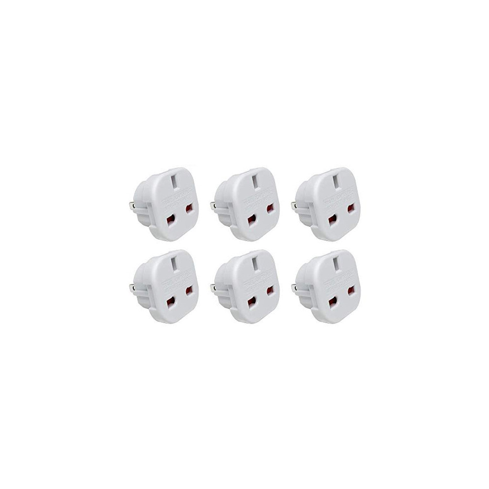 UK to US Plug Adaptor 3 pin to 2 Pin Flat Travel Adapter for USA Canada Mexico Thailand Refer to Description for country list US 6 Pack