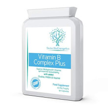 Vitamin B Complex Plus 90 Capsules Superior Methylated Formula with Added Choline PABA Inositol Includes Essential Multi BVitamins B1 B2 B3 B5 B6 B12