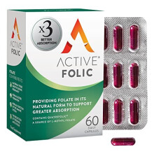 Active Folic Folic Acid for Pregnancy 3X Greater Absorption Vegan Folic Acid Supplement Containing LMethylfolate 60 Capsules