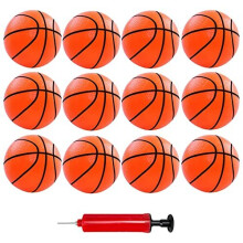 12 Pack Mini Basketball Ball for Kids Toddlers 4 Inch Mini Hoop Basketball Toy Geart for Sports Beach Pool Theme Party Favor with Pump