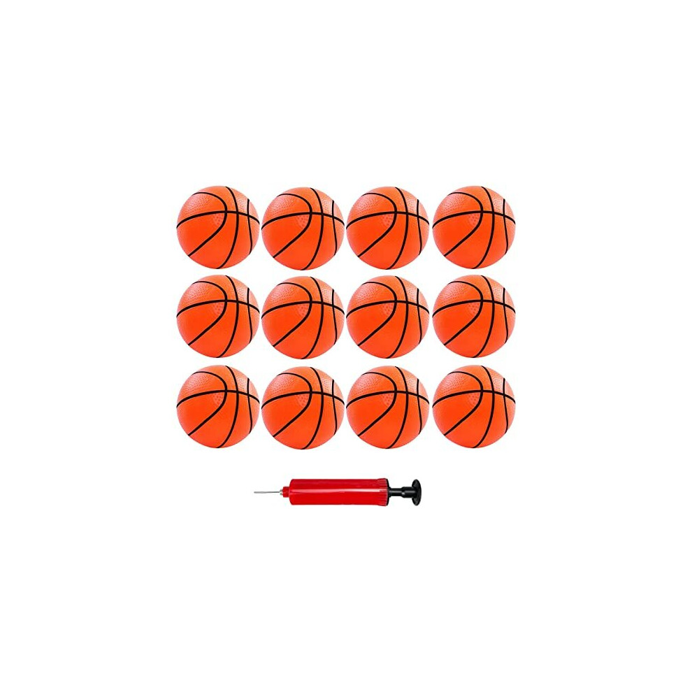 12 Pack Mini Basketball Ball for Kids Toddlers 4 Inch Mini Hoop Basketball Toy Geart for Sports Beach Pool Theme Party Favor with Pump