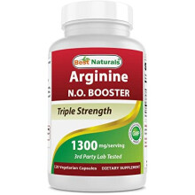 LArginine NO Booster Triple Strength 1300 mg Serving 120 Veg Capsules 120 Count Pack of 1