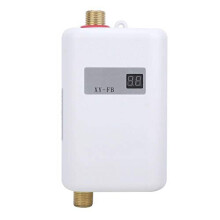 Mini Electric Water Heater 3000W Tankless Instant Hot Water Heater Boiler with LCD Display Under Sink Basin Auto Power Off Shower Hot Water System for
