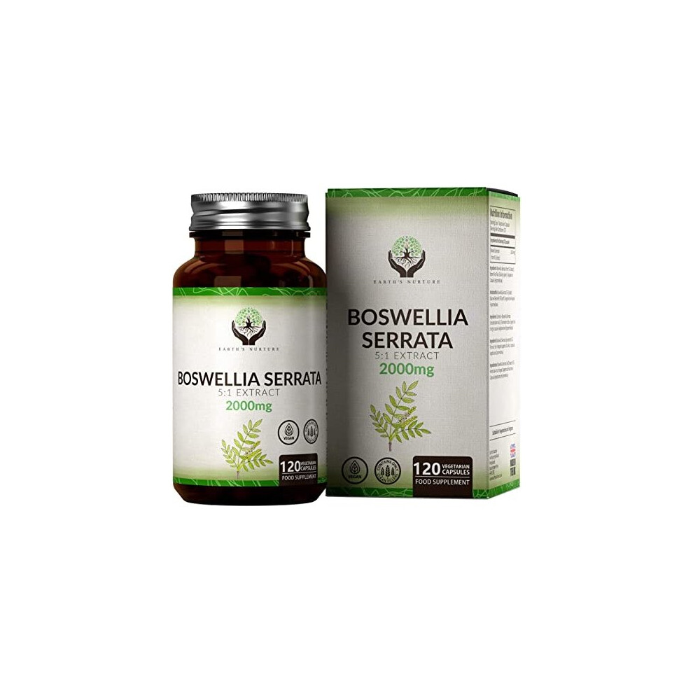 EN Boswellia Serrata 2000mg High Strength Capsules 51 Boswellia Extract 120 Vegan Capsules Boswellia Frankincense Supplement NonGMO Gluten Free Clean