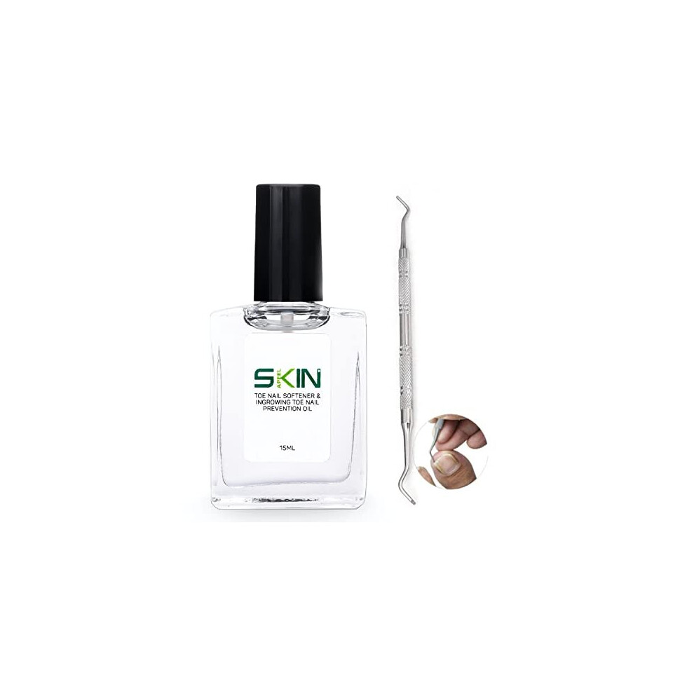 Toe Nail Softener and Ingrown Toenail Treatment Oil Solution for Hard Thick Cracked Nails Includes Double Ended Corrector Tool