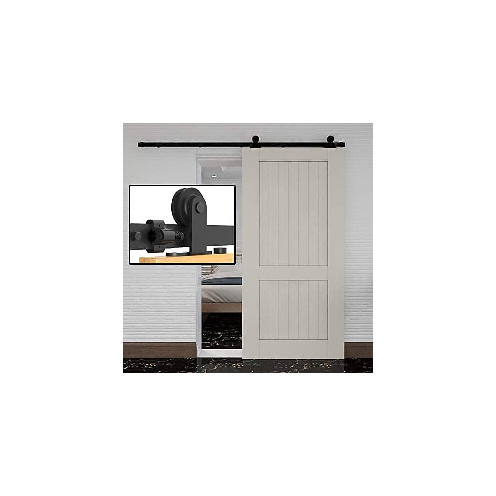 183Cm6ft Sliding Barn Door Hardware Kit Alloy Track Carbon Steel Roller Closet Accessory For Single Door T Shape 6972333819311