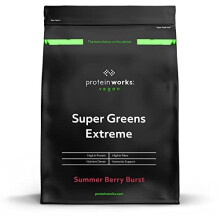 Super Greens Extreme Powder 20 Different Greens Helps Protect Your Immune System Vegan Low Sugar Protein Works Summer Berry Burst 500g