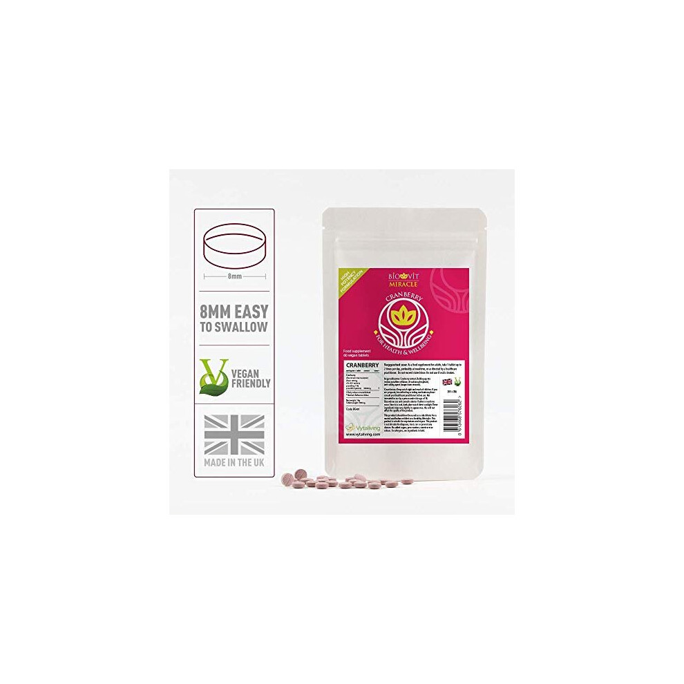 Biovit Cranberry Tablets Urinary Tract Infection Treatment Cranberry Supplement High Strength Immunity Booster 60 Tablets