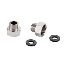 M38M12 UK Compression Adaptors Connector from 38 Inch to 12 Inch Metal Chrome Silver