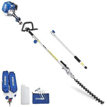 52cc Long Reach Petrol Pole Hedge TrimmerPruner Up To 4m Reach Antivibration Triple Split Shaft with Support Harness and 3 Year Warranty