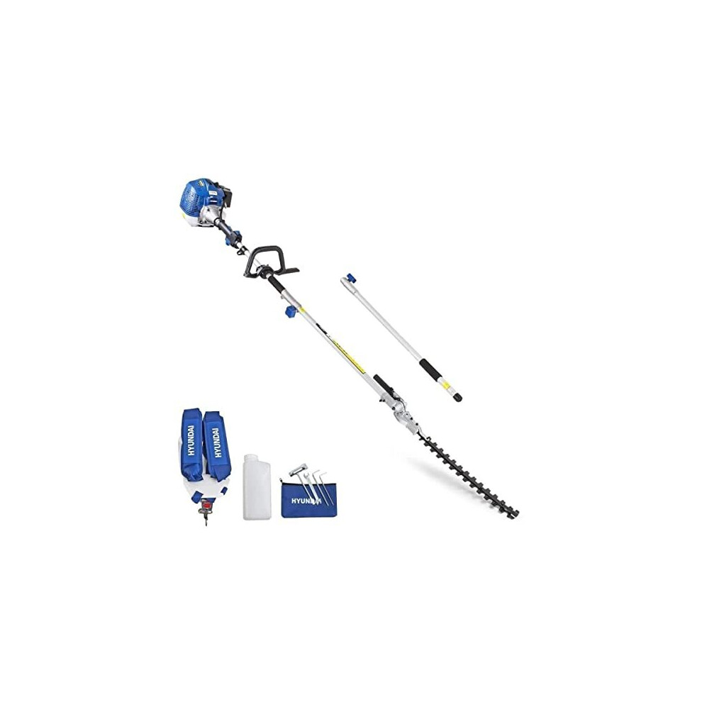 52cc Long Reach Petrol Pole Hedge TrimmerPruner Up To 4m Reach Antivibration Triple Split Shaft with Support Harness and 3 Year Warranty