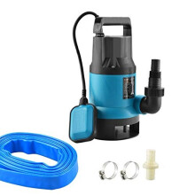KATSU 400W Portable Submersible Pump for Clean and Dirty Water 8000Lh for Garden Pond Pools Ditches 10m 1 PVC Hose Quick Coupler Connector Float