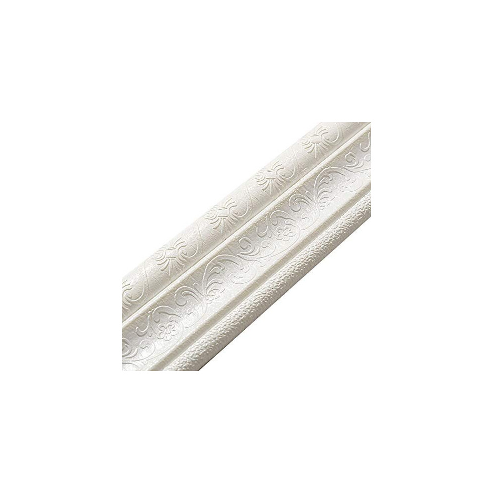 Wall Trim Line Skirting Boards 3D Pattern Sticker PE Self Adhesive Waterproof Strip for Kitchen Bathroom Baseboard TV Background Wall Door