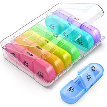 Weekly Pill Box Organiser 3TimesADay Portable 7 Day Tablet Boxes with Large Separate Compartments to Hold Medication Vitamins Fish Oil and Supplement