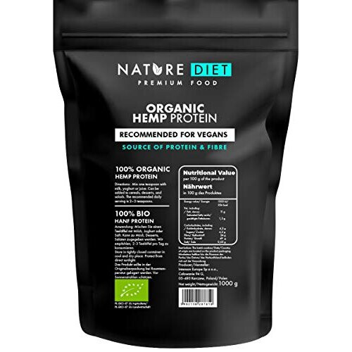 Organic Hemp Protein 1000g Vegan Protein Powder PlantBased