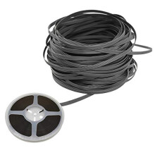 RNYAMOR Dark Grey Ribbed Plastic Rattan Repair Material - PE Wicker for Knit & Repair, Chairs, Tables, Baskets, 50 ft