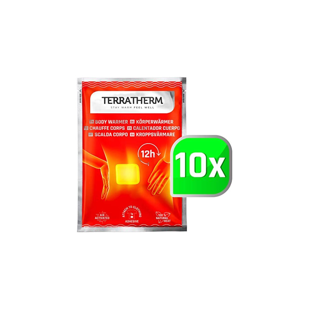 Terratherm Heat Patch Back Neck And Shoulders 12H Soothing Deep Heat Back Warmer Body Warmer Selfadhesive And Air Activated 10 Pieces