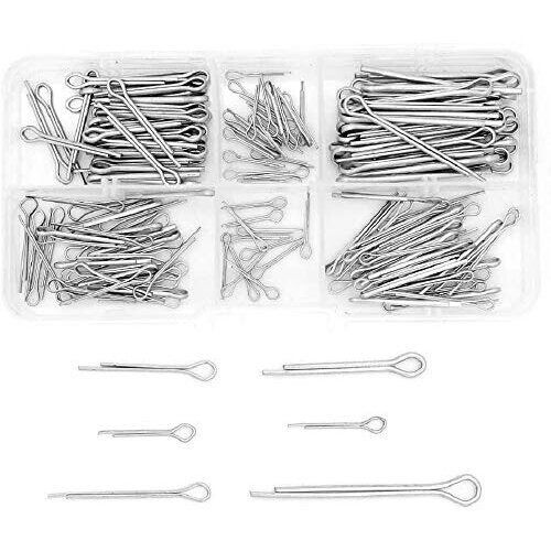 175Pcs 5Values Split Cotter Pin Zinc Plated Hitch Pins Fasteners Assortment kit