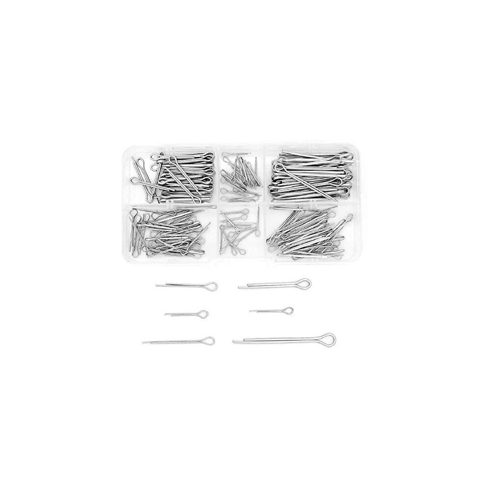 175Pcs 5Values Split Cotter Pin Zinc Plated Hitch Pins Fasteners Assortment Kit 705333559071