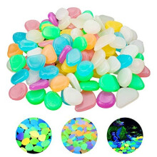 100 Pcs Glowing Pebbles StonesColorful Luminous Cobblestones Aquarium Glow StonesFish Tank Gravel DecorationsDecorative Glow Stones for Fish Tank