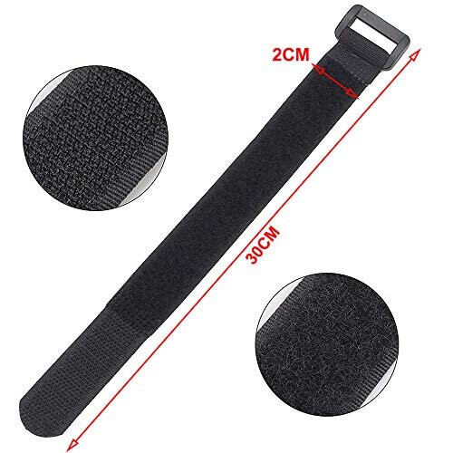 30 Pcs 30 cm Black Cable Straps Reusable Cable Ties Multipurpose Hook and Loop Securing Straps for Cables Management 1