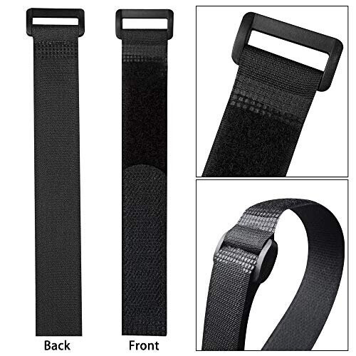 30 Pcs 30 cm Black Cable Straps Reusable Cable Ties Multipurpose Hook and Loop Securing Straps for Cables Management 2