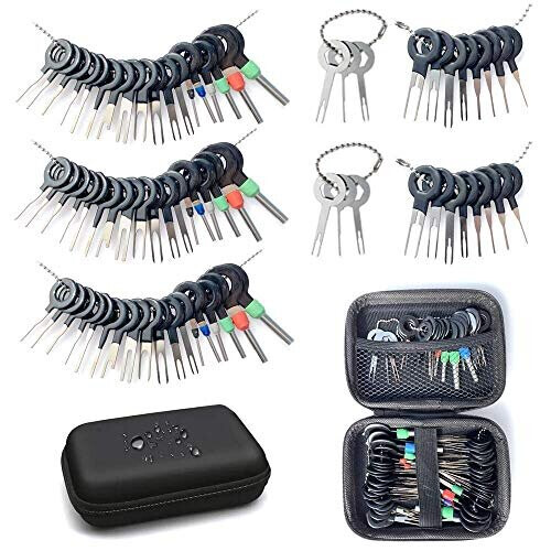 Terminal Removal Tool Kit 76Pcs Terminal Ejector Kit for Car Pin Extractor Tool Set Release Electrical Wire Connector Puller Repair Key Removal Tools