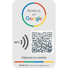 Customizable Google Review Us Sticker 2 Units Smart QR and NFC Easy Reviews Reusable Link Ideal for Business Store Showcase Wall or Window