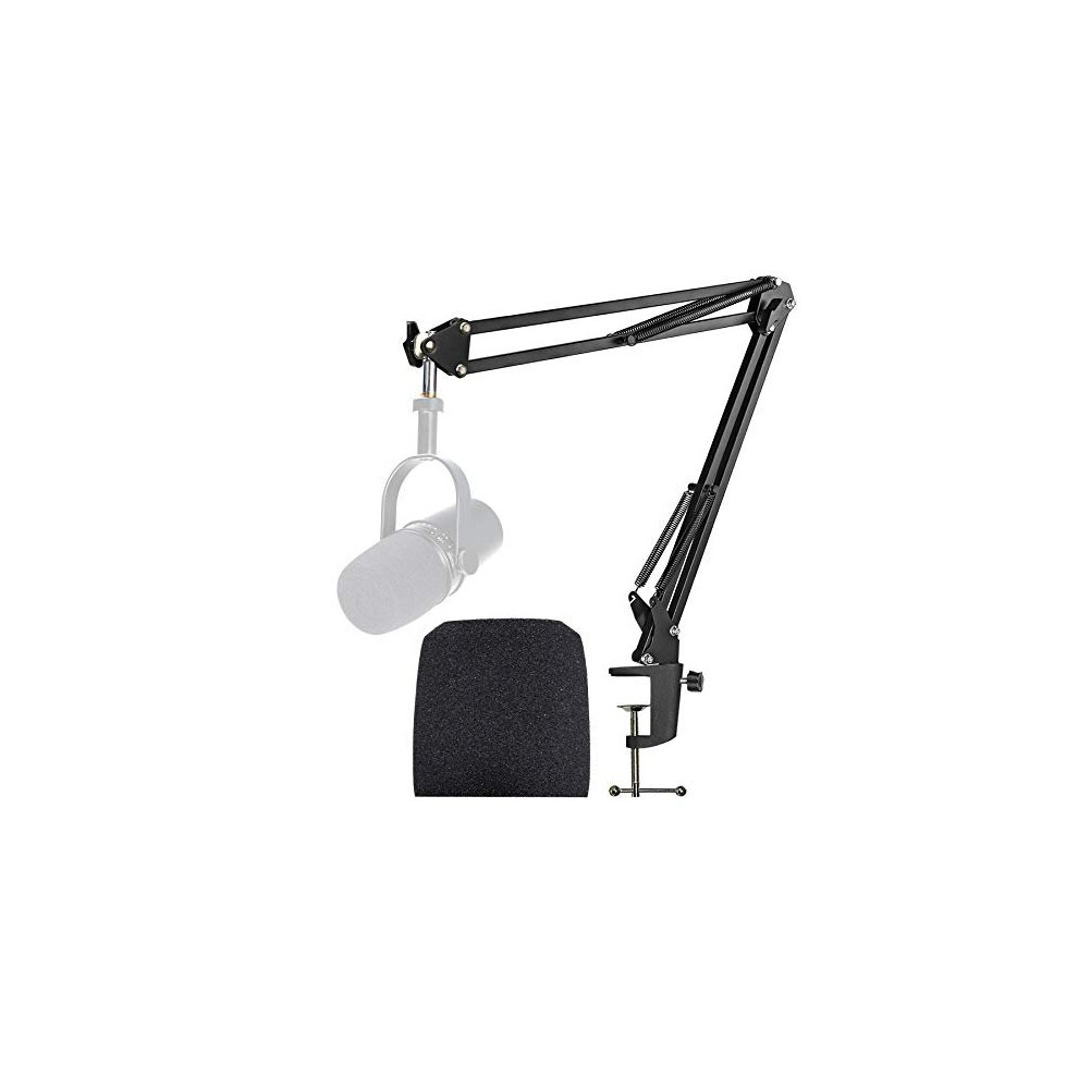 Shure MV7 Stand with Pop Filter Mic Boom Arm with Mic Cover Foam Compatible with Shure MV7 USB Microphone