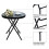 Folding Side Table Foldable Coffee Table Outdoor Garden Table Small Round Patio Table Black 6