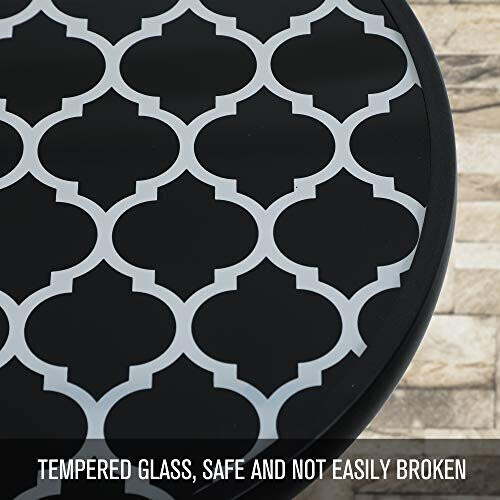 Folding Side Table Foldable Coffee Table Outdoor Garden Table Small Round Patio Table Black 1