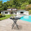 Folding Side Table Foldable Coffee Table Outdoor Garden Table Small Round Patio Table Black 4