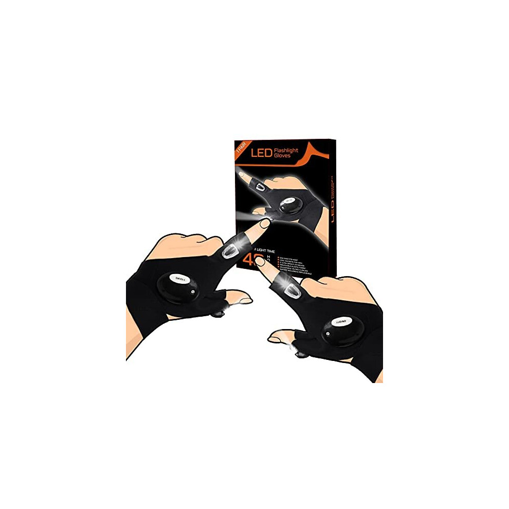 Fishing Gifts for Men Torch Gloves with LED Lights Gadgets for Men Gifts for Fathers Day Birthday Gifts for Dad Him Husband Grandpa Flashlight Gloves