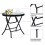 Folding Side Table Foldable Coffee Table Outdoor Garden Table Small Round Patio Table Transparent 5