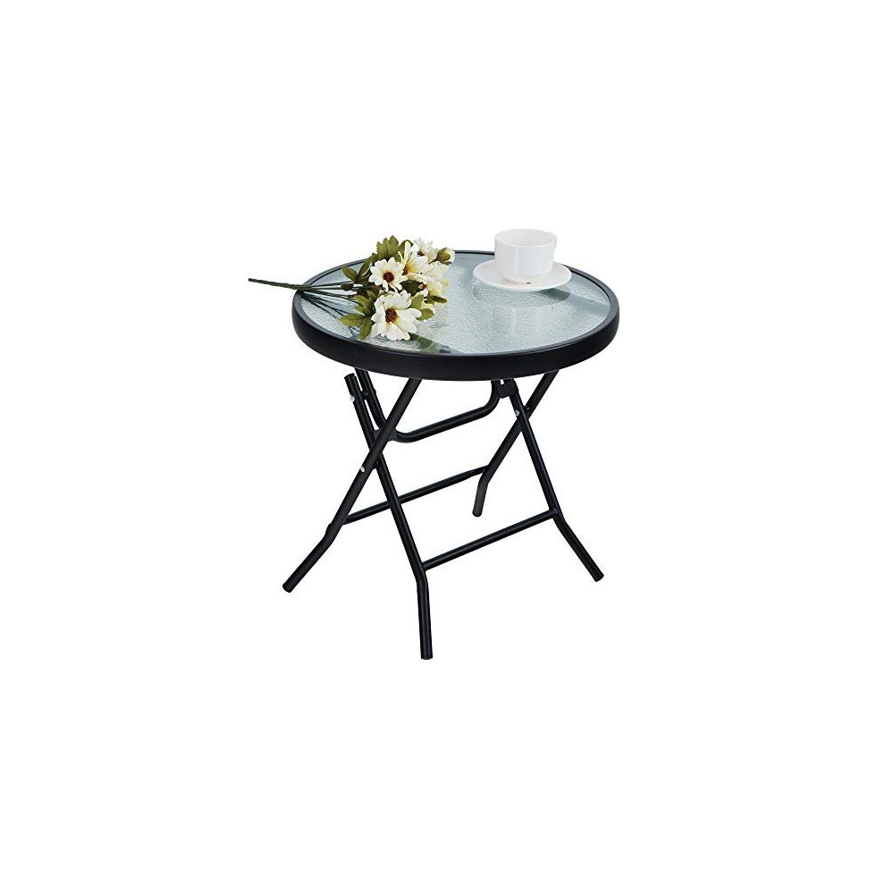Folding Side Table Foldable Coffee Table Outdoor Garden Table Small Round Patio Table Transparent