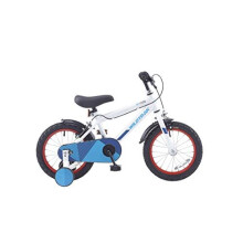 14 Inch Bike for Children 35 Years Old with Training Wheels White and Blue