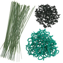100Pcs Garden Clips Vine Fixing Clips Garden Plant Clip with 50Pcs Bamboo Flower Sticks Plant Support Sticks for Plant Stem Upgrow Support