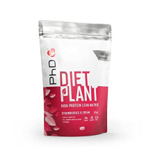Diet Plant High Protein Lean Matrix Vegan Diet Protein Powder Strawberries and Cream 19g of Plant Protein 20 Servings Per 500g Bag